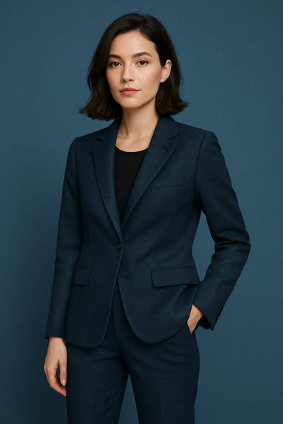 Wool Blended herringbone Cord Weave fabric fused with black light wool black and charcoal 147 cms wide [18398]