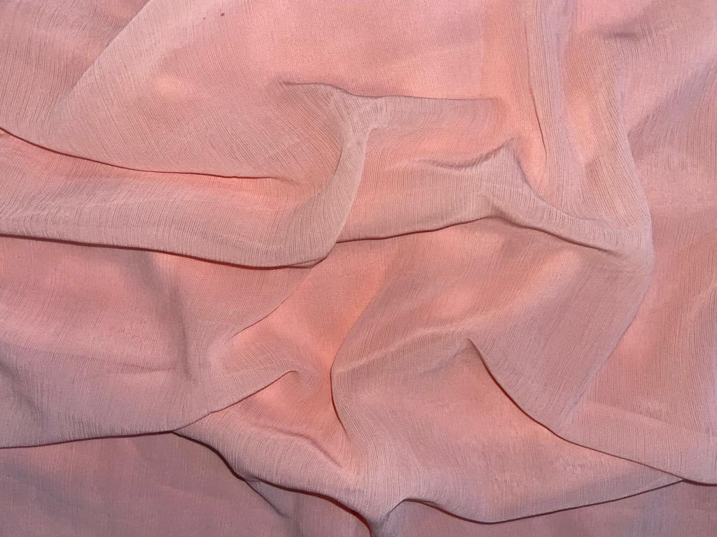 Georgette fabric -YORYU Imported pleated dyed georgette available in two colors red and pastel peach