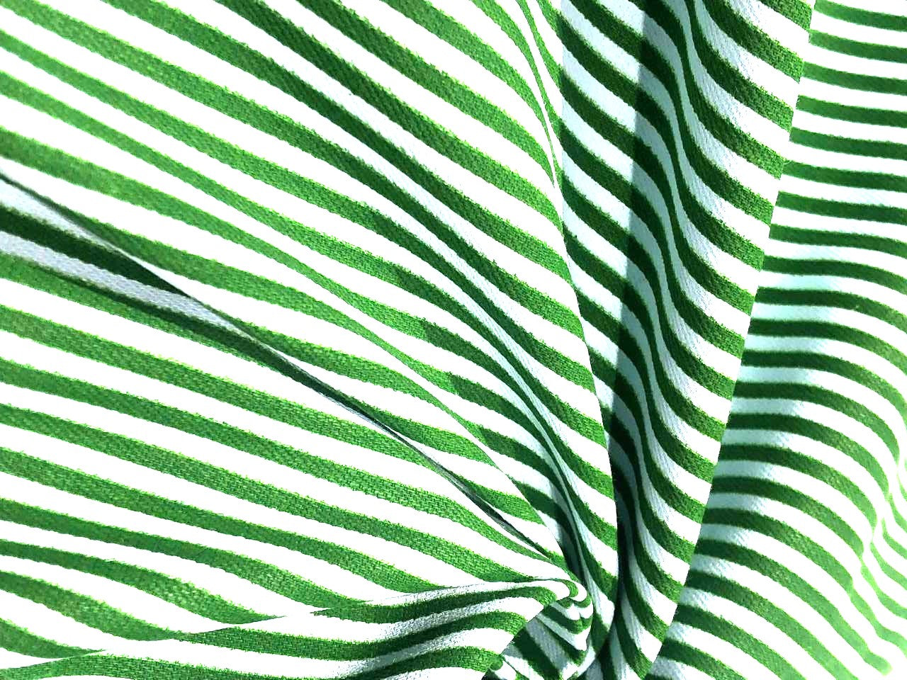 100% Cotton Denim GREEN STRIPE  PRINT Fabric 58" wide  AMAZING FOR SHIRTS [17076]