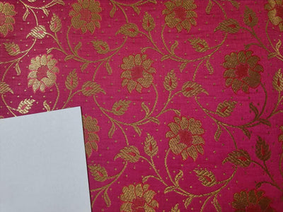 Silk Brocade fabric CANDY PINK X METALIC GOLD jacquard  44" wide BRO895A[1]