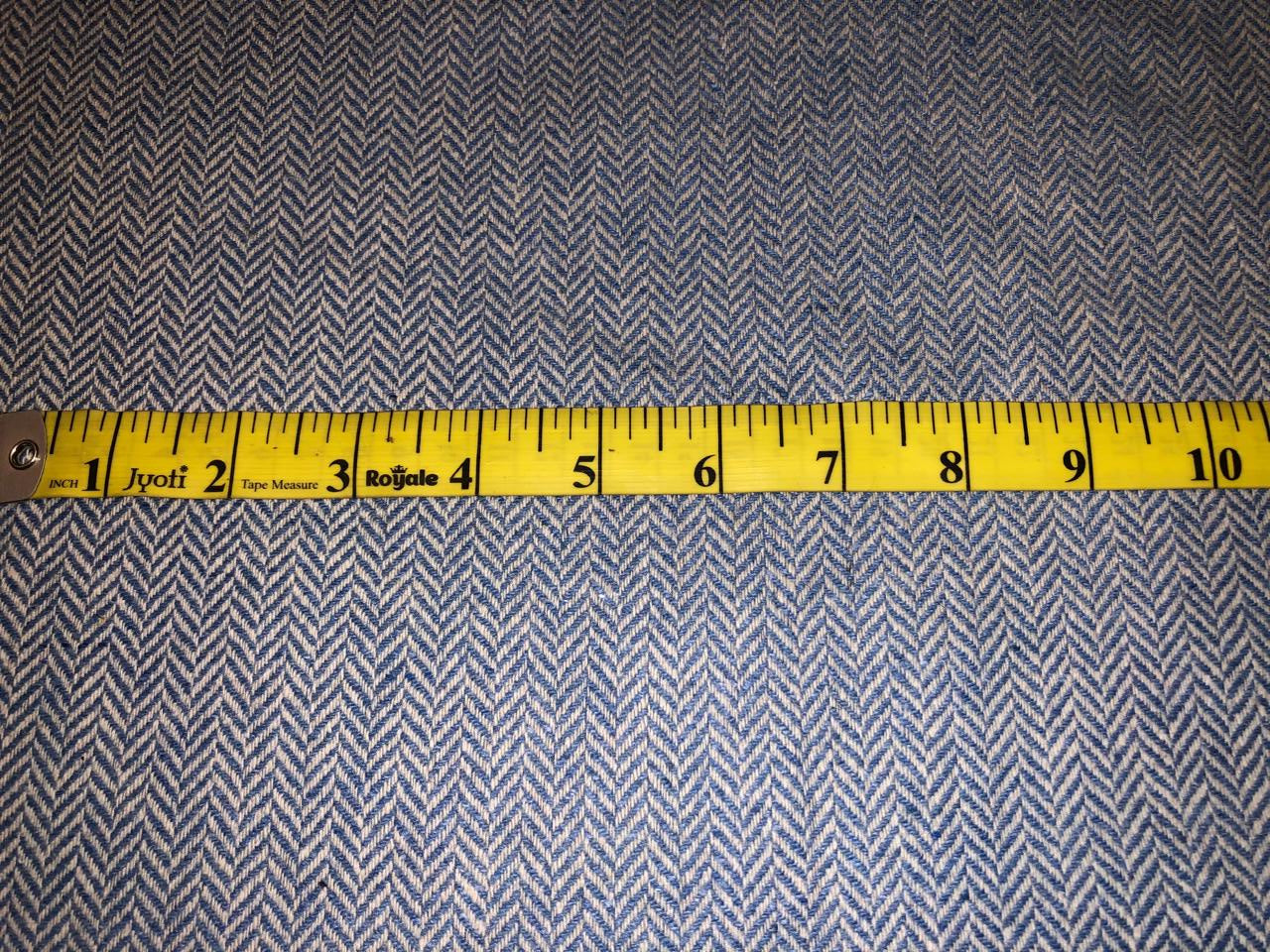 Tweed Suiting fabric is made from recycled wool/ viscose/polyester &amp; cotton acrylic 58" wide blue herringbone  [18316]