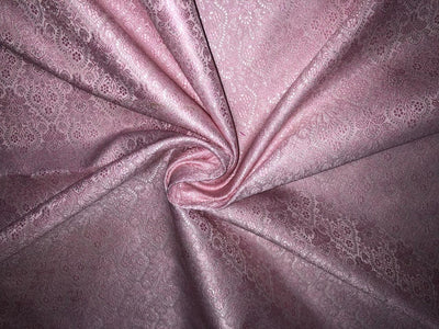 Silk Brocade fabric 44" wide SELF JACQUARD  available in 2 colors pink and white ivory BRO956[4/6]