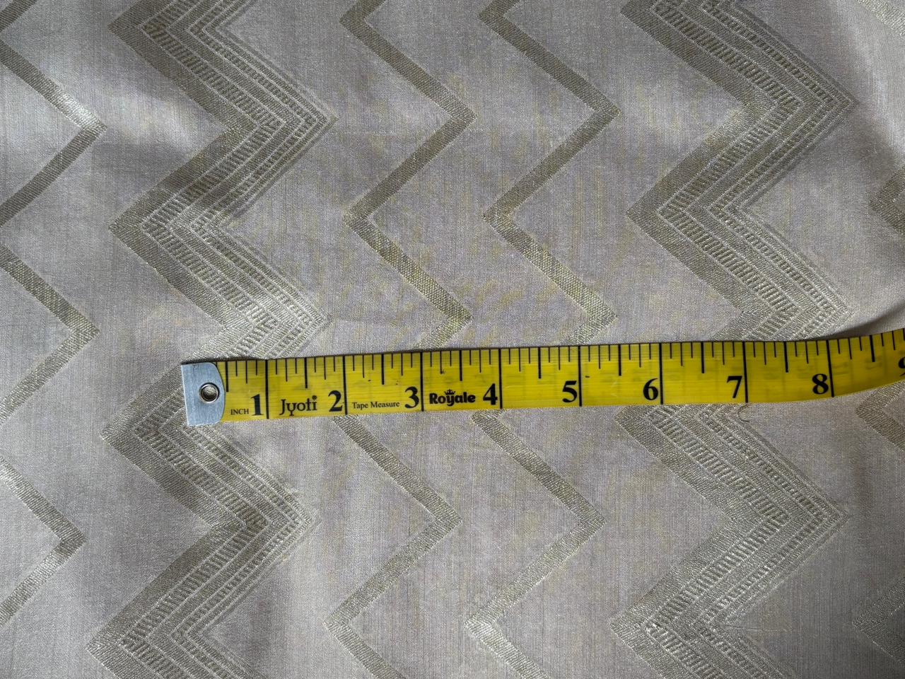 Silk Brocade fabric 44" golden cream with subtle gold geometric triangle jacquard  BRO1064[5]