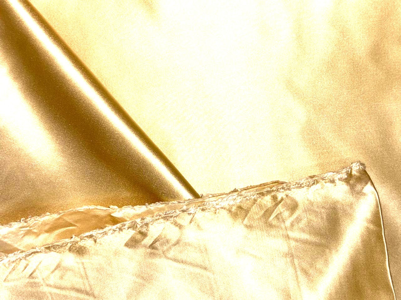100% SILK DUTCHESS SATIN 48 momme light golden yellow  54" wide [18374]
