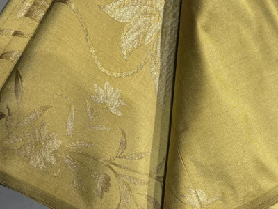 100% Silk Taffeta Jacquard Fabric  GOLD WITH SUBTLE GOLD AND SILVER GLITTER JACQUARD  54" wide TAFJACNEW22