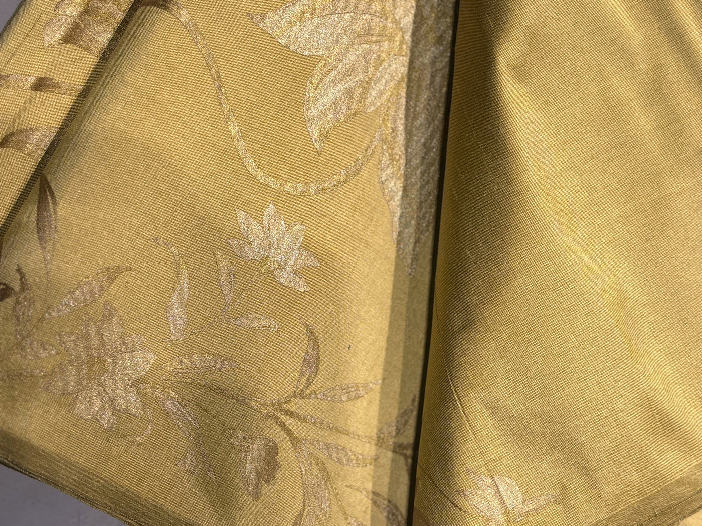 100% Silk Taffeta Jacquard Fabric  GOLD WITH SUBTLE GOLD AND SILVER GLITTER JACQUARD  54" wide TAFJACNEW22