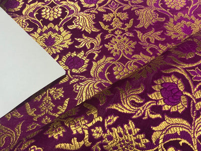 Silk Brocade fabric 44" wide BRO719C[1-6]available in 6 colors BURGANDY ,MANGO ,PURPLE ,GREY, BLUE ,ORANGE