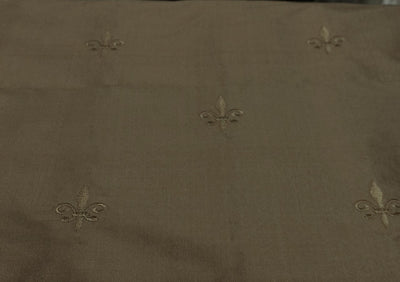 Silk dupioni embroidery  dull gold with gold motif DUPE48A
