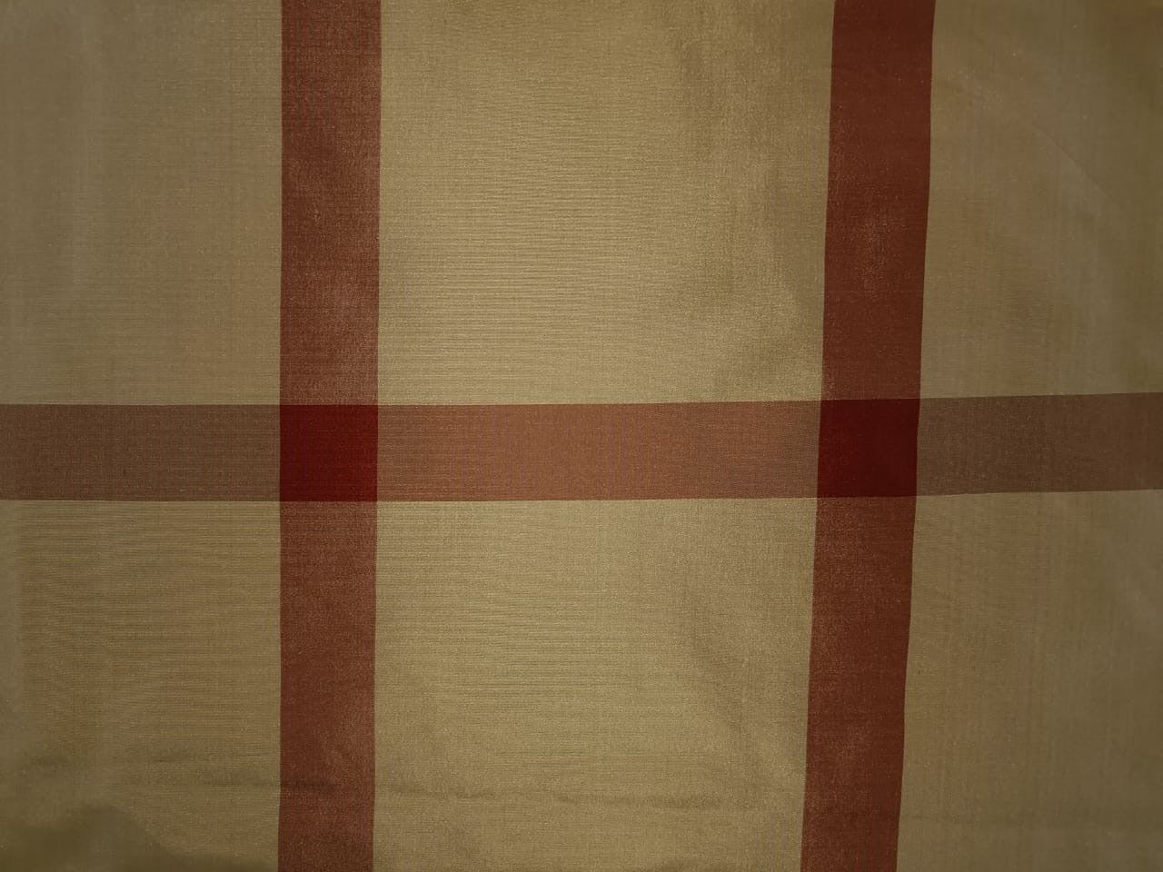 SILK TAFFETA fabric GOLD AND RUST plaid drapery fabric~54&quot; wide TAFC11[4]