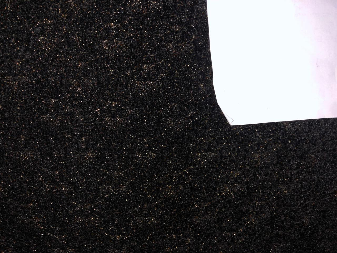 Brocade Velvet Embroidered fabric black color 44" wide 5 DESIGNS BRO866[4] BLACK AND SILVER BRO866[3] BLACK AND GOLD BRO936[1] BLACK AND SUBTLE GOLD JACQUARD BRO936[2] BLACK AND SUBTLE SILVER JACQUARD BRO936[3] JET BLACK JACQUARD