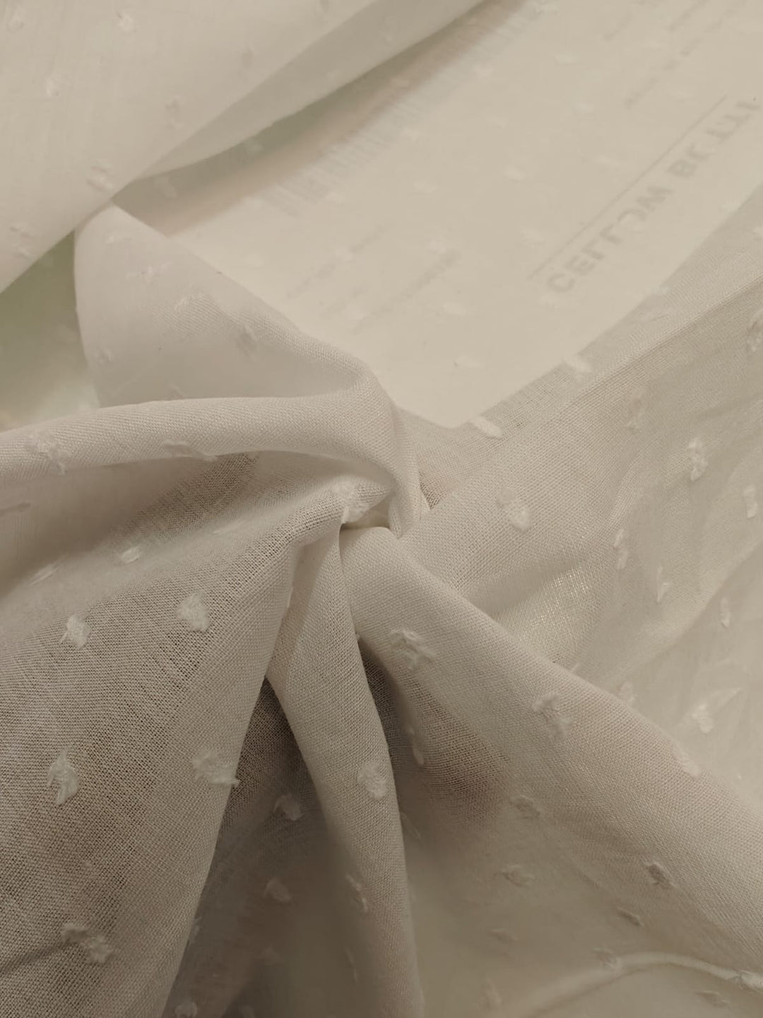 Cotton linen White ivory self motif amazing for dress and shirt material 56
