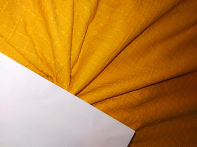 100% Pure Cotton lawn Dobby bright mustard yellow fabric 58" wide [15894]