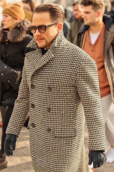 SUITING PLAIDS POLYESTER VISCOSE 58"hounds tooth available in 2 sizes 3 mm and 4 mm [18318/19]