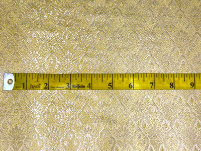Silk Brocade fabric 44"jacquard with subtle metallic to enhance the fabric available in 3 colors rose gold ,yellow gold and green  BRO1067