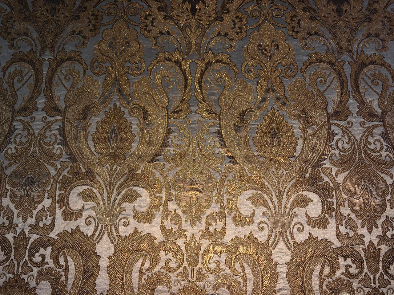Silk Brocade fabric  beautiful antique gold jacquard BRO1006[4]