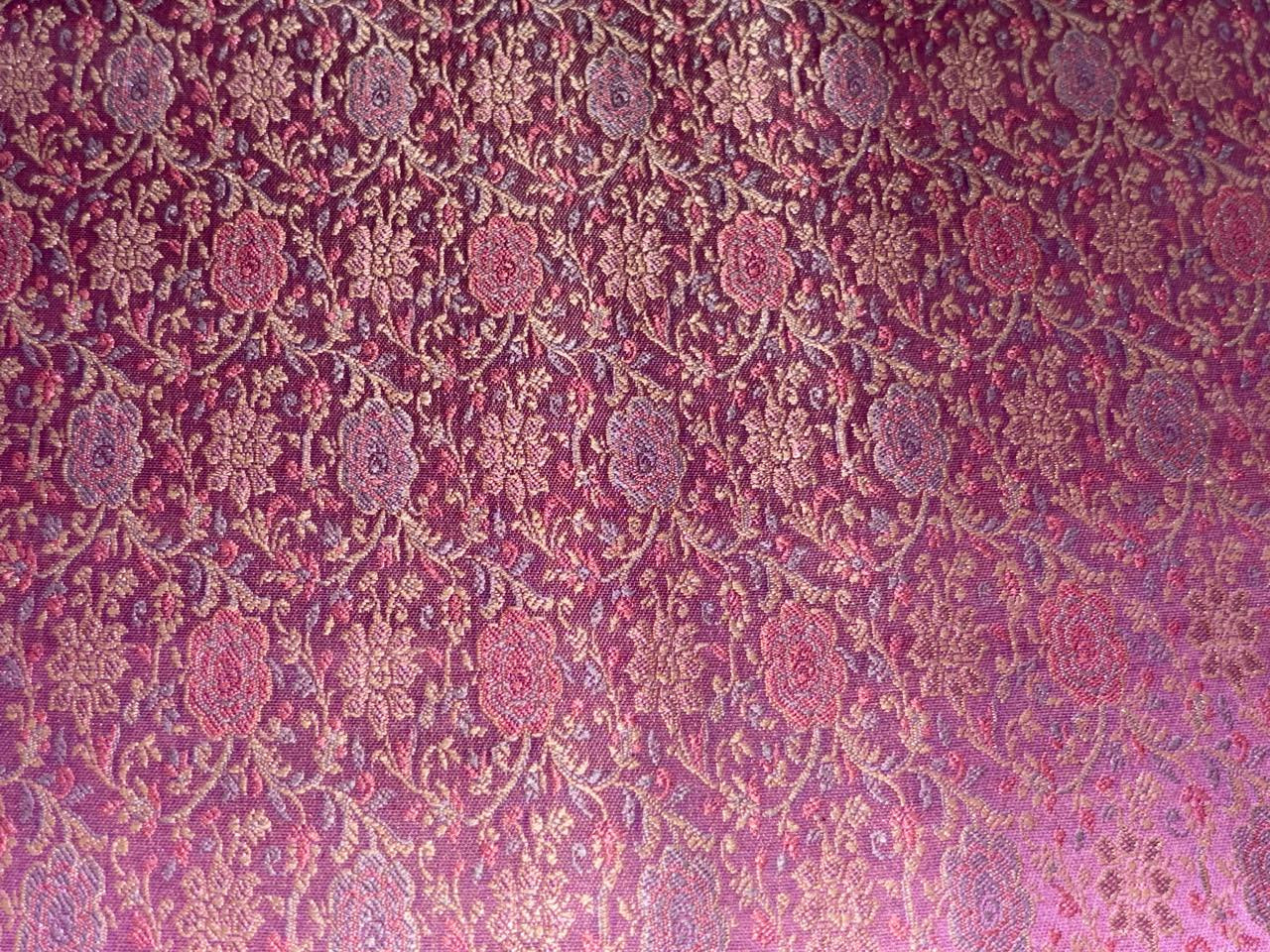 Silk Brocade fabric pinkish lavender intricate floral  BRO1082[3]