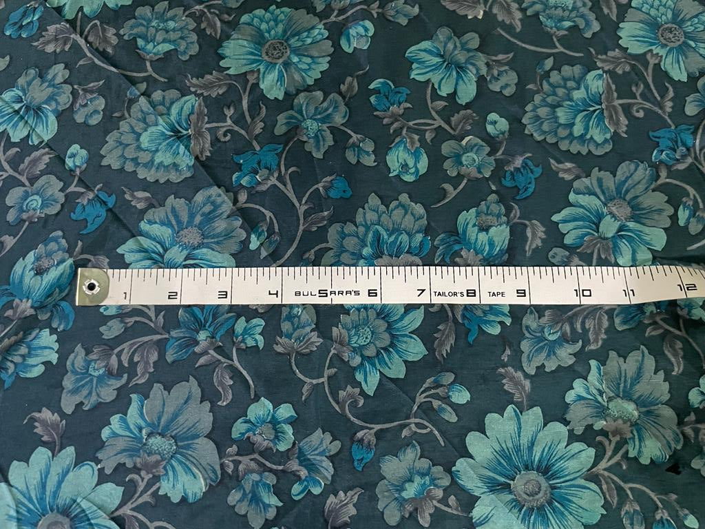 Pure silk HABOTAI FLORAL TEAL COLOR 80 gms [15536]