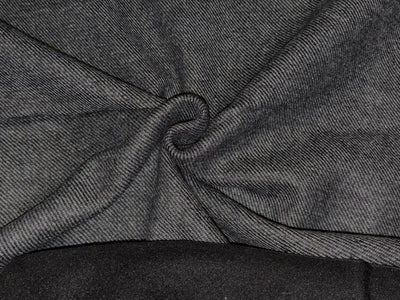 Wool Blended Diagonal Cord Weave fabric fused with black light wool  147 cms wide [18397]