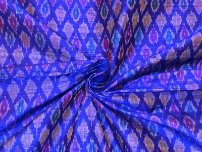 100% pure silk dupion ikat fabric INK BLUE color 44" wide available in 2 combinations[18475/76]