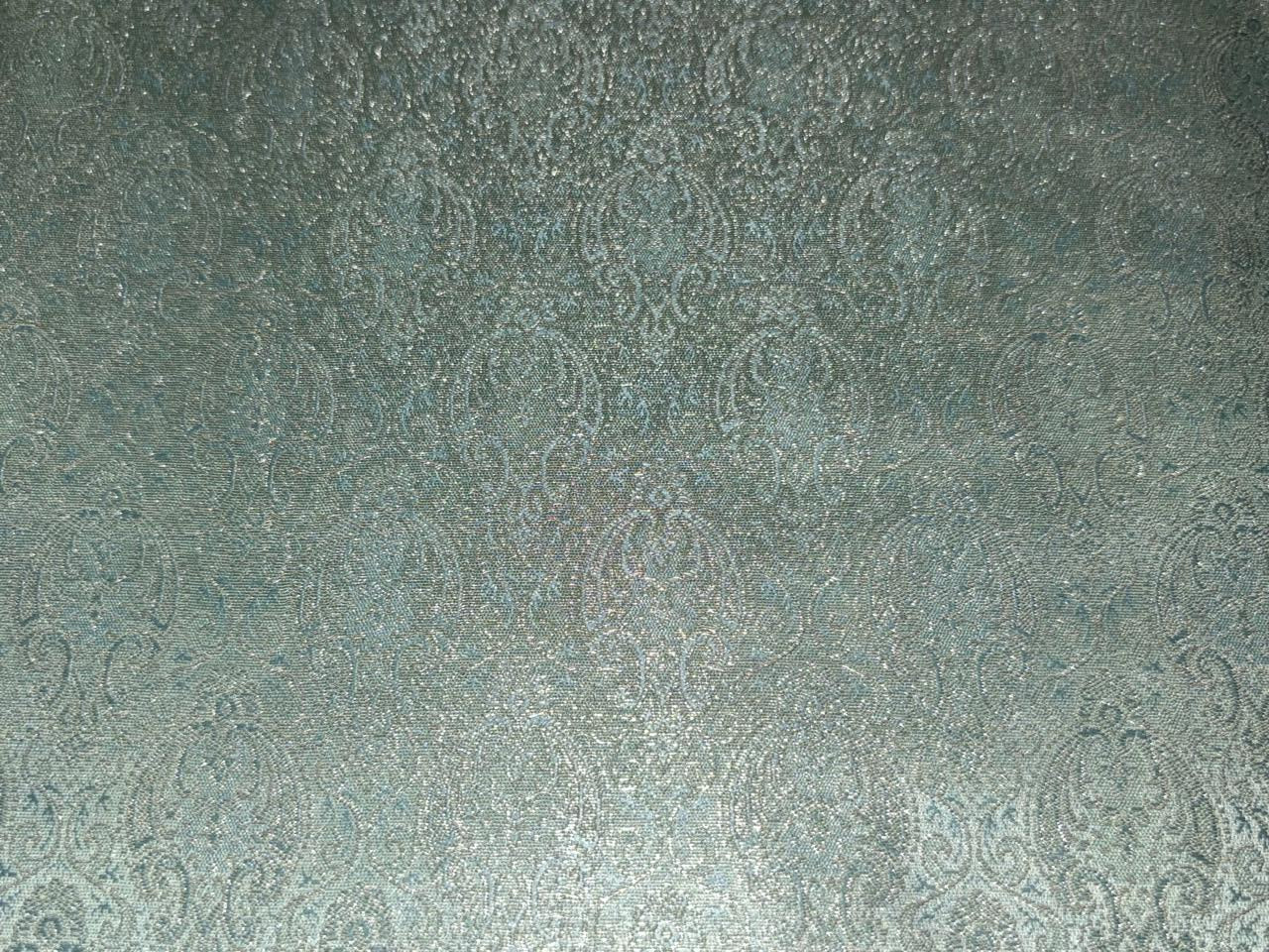 Silk Brocade fabric sea green  intricate paisleys  BRO1083[2]