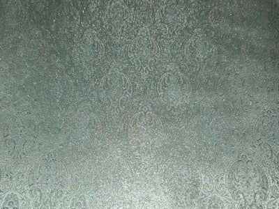 Silk Brocade fabric sea green  intricate paisleys  BRO1083[2]