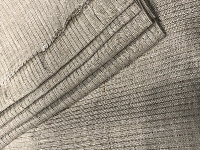 100% Linen stripe fabric mis-dent European dobby [17722]