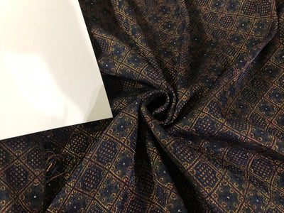Brocade Fabric Embroidered 44" wide BRO853 available in SIX colors [CLOUDY BLUE,SILVER BLUE,TEAL, PINKISH RED, COBALT BLUE AND ROSEWOOD]