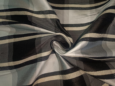Silk Dupioni Fabric Plaids black grey and white color 54" wide DUPC99[1]