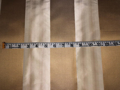 100% silk taffeta STRIPE cream and gold jacquard stripe TAFS139[14]
