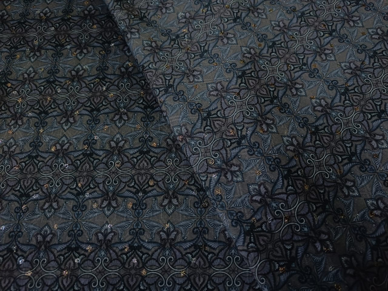 Brocade fabric slate blue and grey color 58" wide BRO892[2]