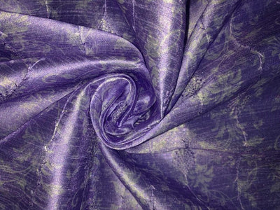 Silk Brocade fabric Lilac shaded embroidered with subtle silver sequence 54" wide BRO912[4]