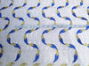 LACE: Rich Chemical Lace Ivory, Blue and Metallic gold Fabric 36"