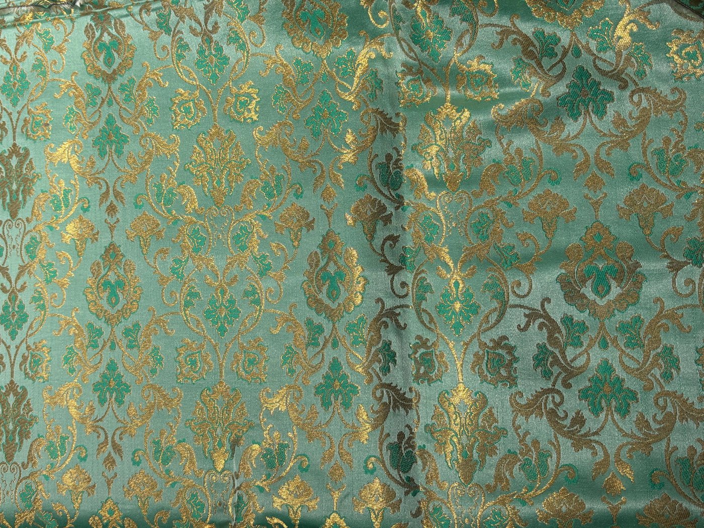 Silk Brocade fabric with  gold jacquard  BRO1019 available in 2 colors pink and mint