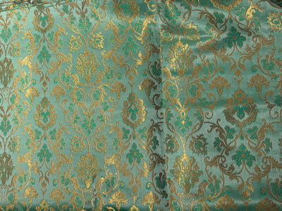 Silk Brocade fabric with  gold jacquard  BRO1019 available in 2 colors pink and mint
