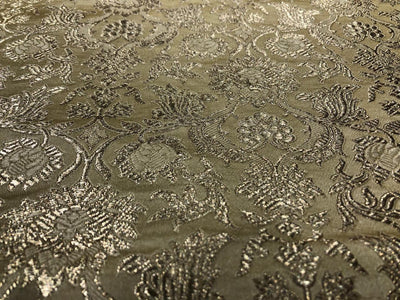 Silk Brocade fabric gold color with metallic gold jacquard 44" wide BRO931[5]