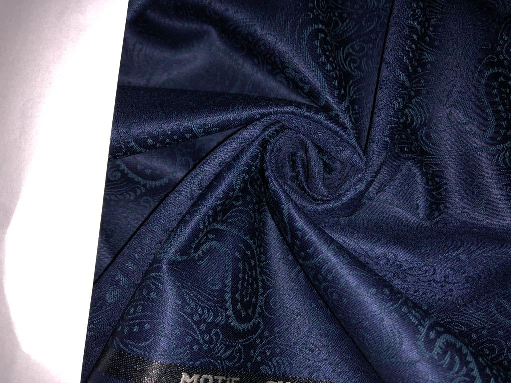 Suiting Superfine Worsted 120S 58" wide NAVY PAISLEY JACQUARD [15607]