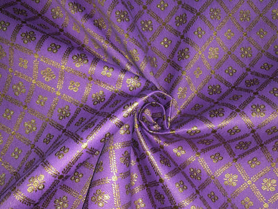 Silk Brocade fabric  jacquard RICH LAVENDER GEOMETRIC DIAMONDS WITH FLORAL MOTIF BRO1008[1]