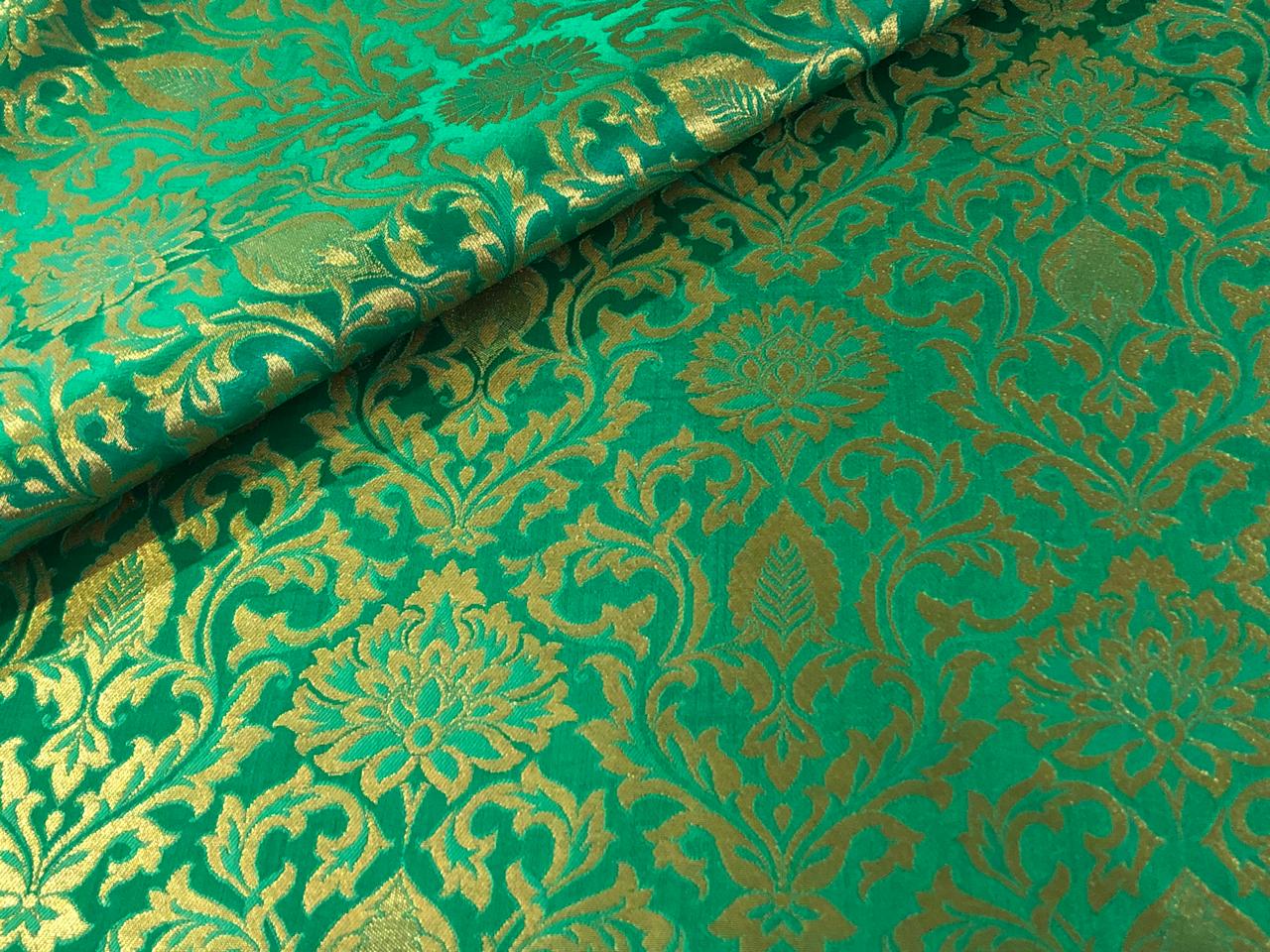 Brocade fabric available in 4 colors 44" WIDE  burgandy/royal blue/ rouge pink and green BRO827A