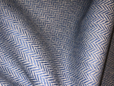 Tweed Suiting fabric is made from recycled wool/ viscose/polyester &amp; cotton acrylic 58" wide blue herringbone  [18316]