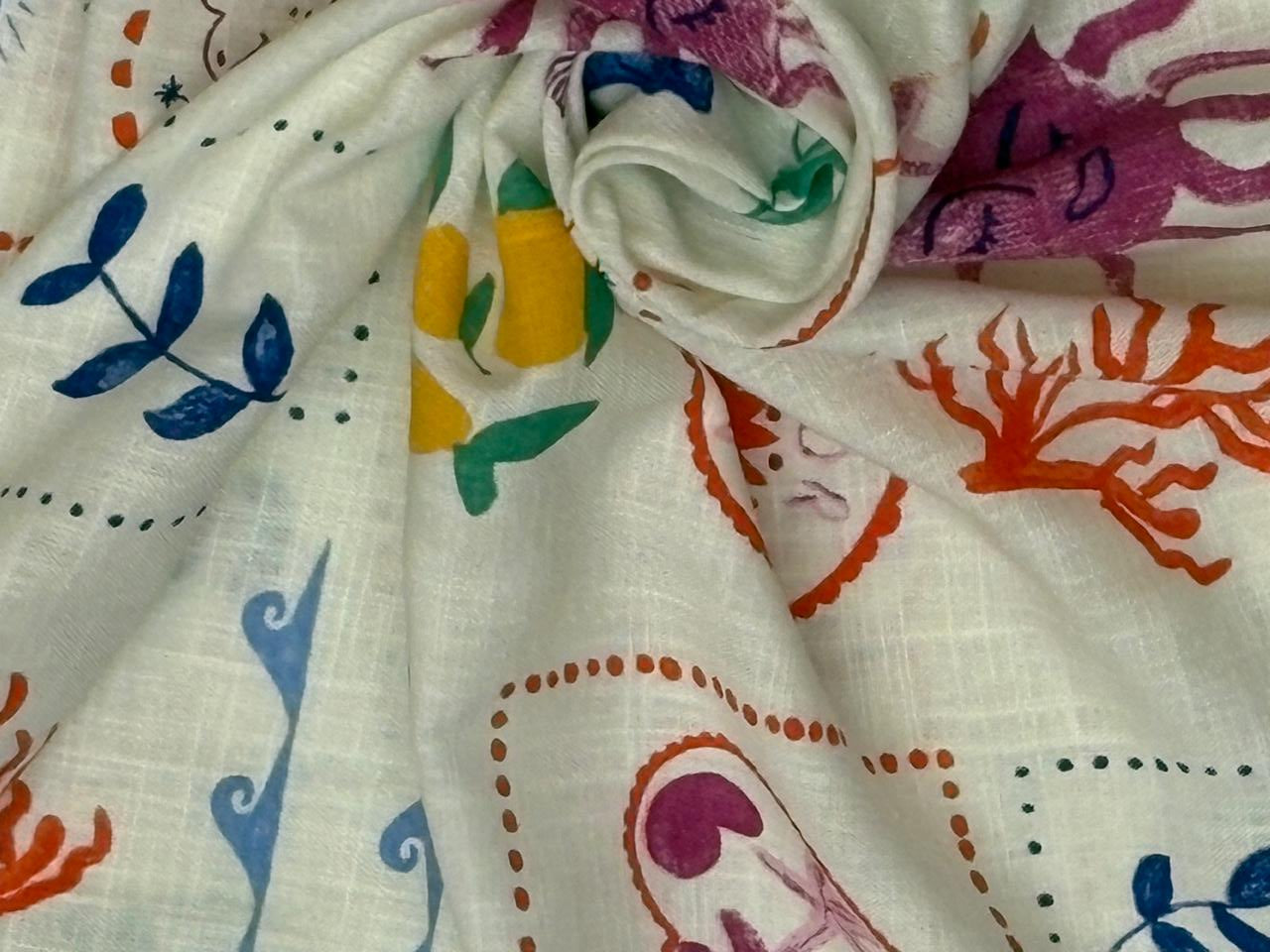 Linen  Beach Grid  print the purple sun  56" wide [18433]