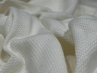 Linen Cotton fabric basket weave Ivory colour 54" wide [17787]