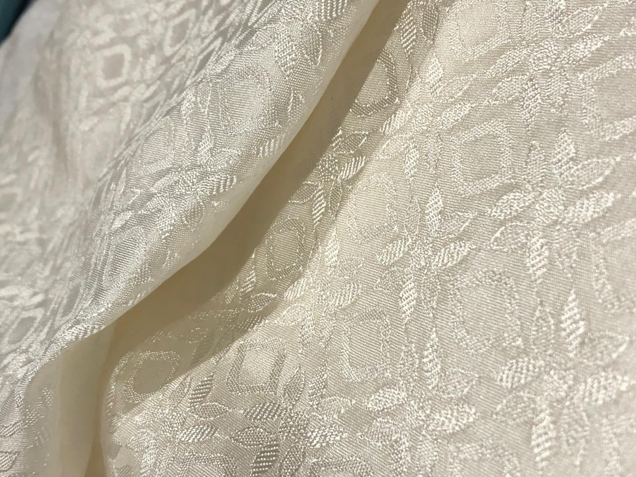 Silk Brocade fabric 44" self geometric  jacquard available in 4 colors pink ,olive , white ivory and lilac BRO1051