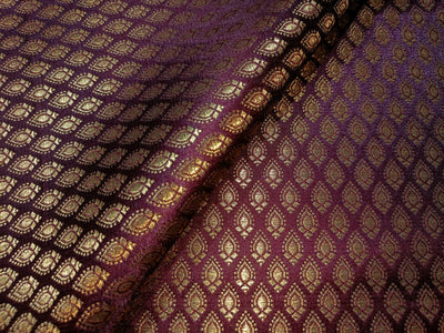 Brocade fabric LEAF MOTIF with  metallic GOLD 44" wide available in 3 colors BRO889A [peacock green/wine/blood red]