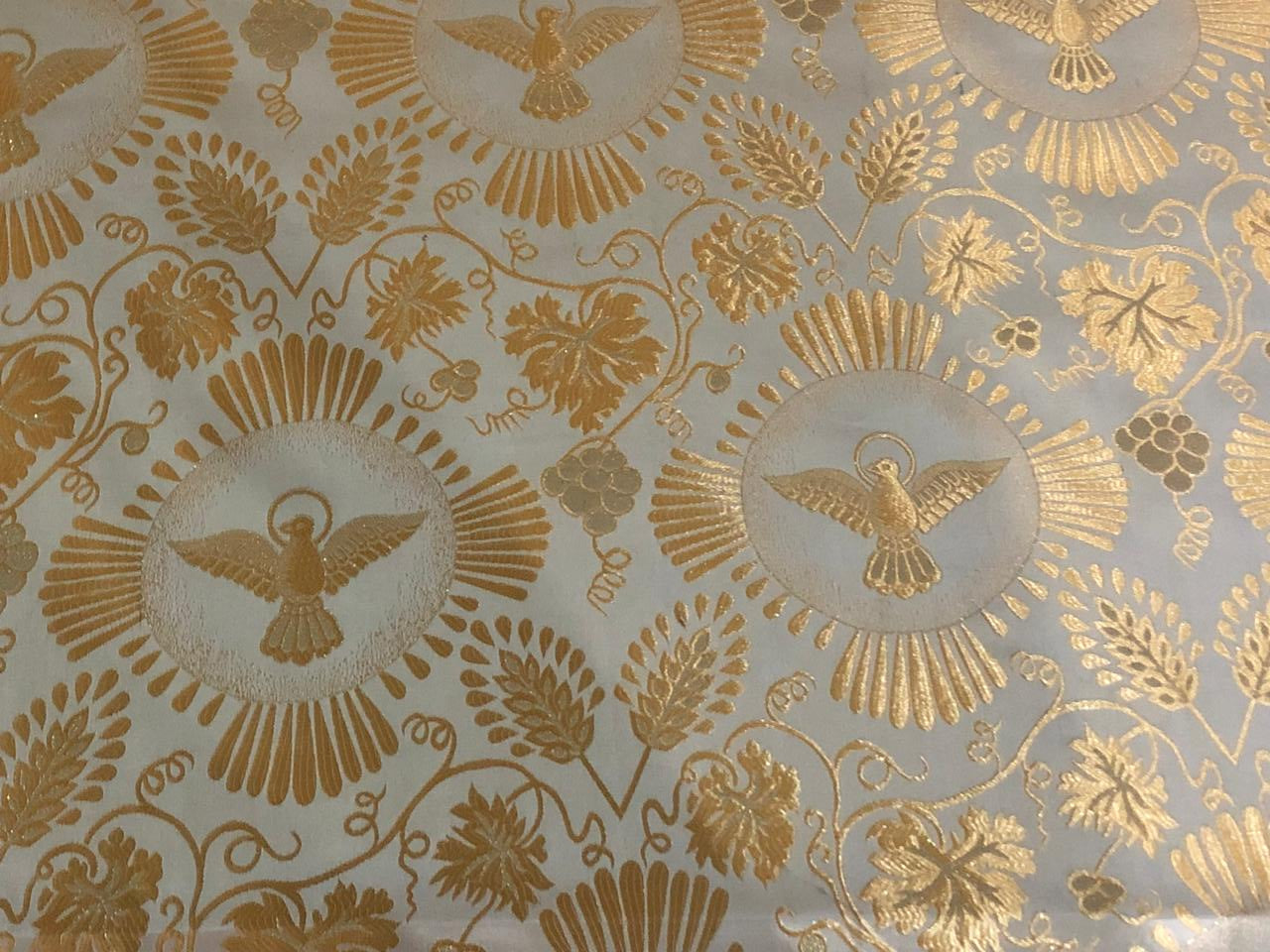 Brocade fabric VESTMENT 60" wide  available in gold x metallic gold and metallic silver BRO968