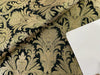 Silk Brocade fabric Black with metallic gold, and white metallic gold  jacquard  44" wide BRO891[2]