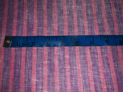 100% Linen stripe 60's Lea Fabric 58" wide available in three colors pink and lavender/sea green and camel and blue and grey