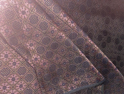 Brocade Fabric Embroidered 44" wide BRO853 available in SIX colors [CLOUDY BLUE,SILVER BLUE,TEAL, PINKISH RED, COBALT BLUE AND ROSEWOOD]