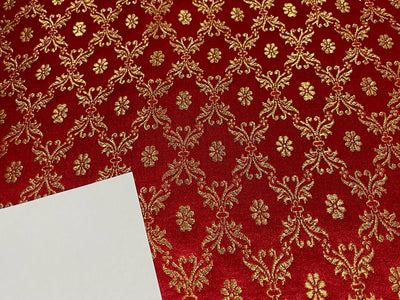 Silk Brocade fabric  44" wide BRO905 available in 6 colors [EMERALD GREEN/ BLUEISH GREY /BLACK/ WINE /RED/ MANGO YELLOW][15485/15487
