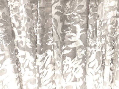 White Devore Viscose Burnout Velvet fabric ~ 44" wide available in 3 designs floral vines, abstract rose and floral [18291/92/93]