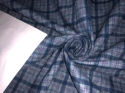 100% Cotton Denim Fabric 58" wide REVERSABLE available in 2 colors red and blue plaids with a solid denim blue reverse AND a blue purple plaid with a solid blue reverse with a [15747/48]